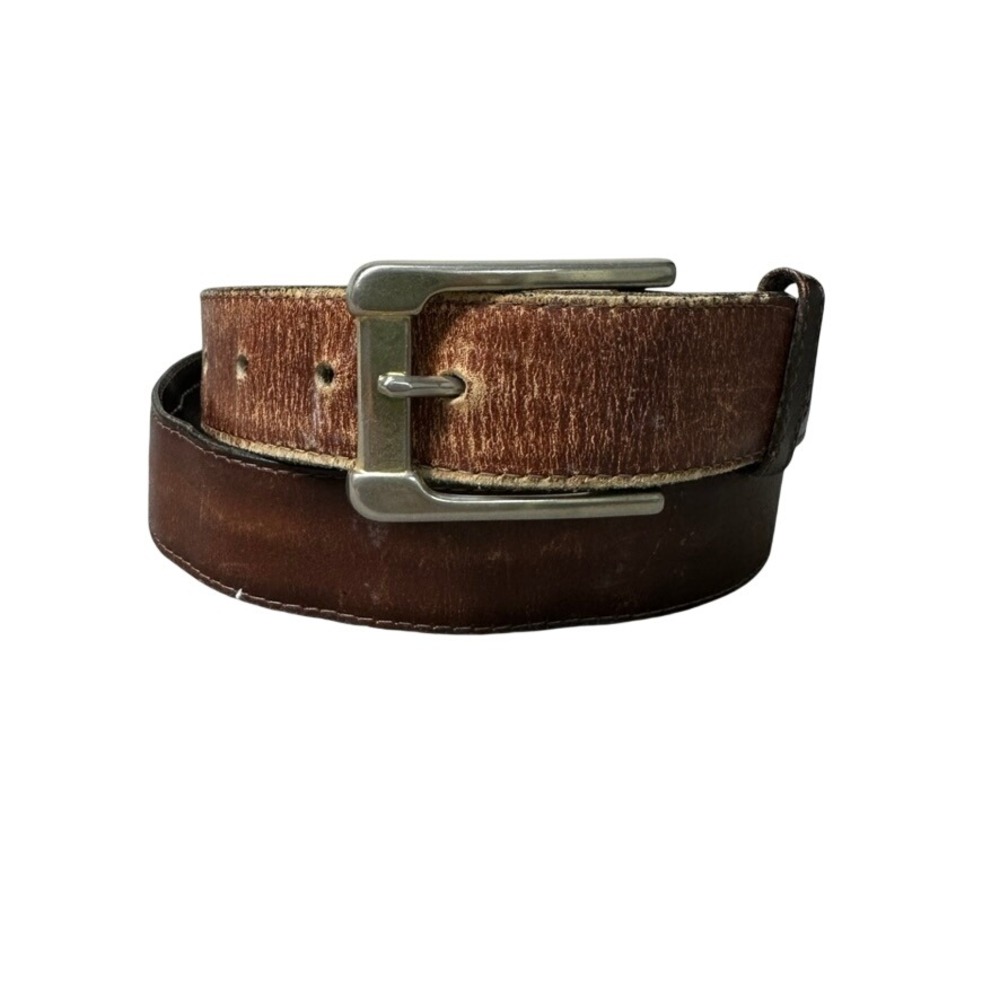 Andhurst Mens Brown Leather Money Belt Hidden Zipper Pocket Made in USA Size 34